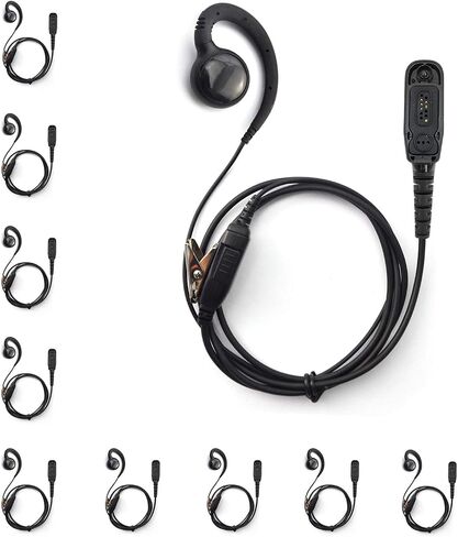 C-Shape Swivel Earpiece Headset with PTT Button & Microphone for Motorola Two-Way Radios XPR7550e, XPR7580, XiR-P8268, MTP850, APX900, APX4000 in Saudi Arabia