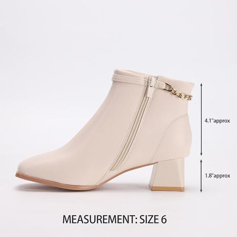 Camello Women's Ankle Boots Low Heel with Side Zipper Classic Fashion Booties with Chunky Heel in Saudi Arabia