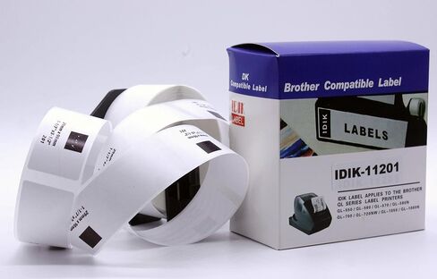 ملصقات بديلة IDIK-11201 متوافقة مع ملصق العنوان القياسي Brother DK-1201 29 مم × 90 مم × 400 قطعة/لفة معبأة في صندوق بيع بالتجزئة مطبوع فردي مع خرطوشة دائمة in Saudi Arabia