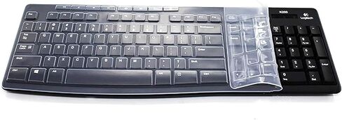 غطاء لوحة المفاتيح السيليكون الرفيع للغاية للوحة المفاتيح Logitech MK295 MK275 K200 MK200 K260 MK260 K270 MK270 (شفاف) in Saudi Arabia