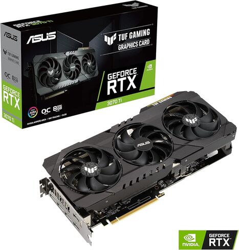 ASUS TUF Gaming NVIDIA GeForce RTX 3070 Ti OC Edition Graphics Card (PCIe 4.0, 8GB GDDR6X, HDMI 2.1, DisplayPort 1.4a, Dual Ball Fan Bearings, Military-Grade Certification, GPU Tweak II) (Renewed) in Kuwait
