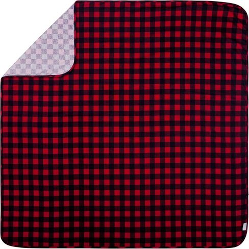 Trend Lab Brown and Red Buffalo Check Deluxe Flannel Swaddle Blanket - Buffalo Check Cotton, Red and Brown, 48 in x 48 in in Saudi Arabia