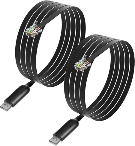 6.5ft USB to RJ12 Cable 6P4C RS232 Serial Cable with FTDI-FT232 Chip Adapter Cable for APC PDU UPS 940-0144 940-0144A (2) in Saudi Arabia