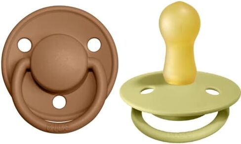 BIBS Pacifiers - De Lux Collection | BPA-Free Baby Pacifier | Made in Denmark | Set of 2 Earth/Meadow Color Premium Soothers | Size 0-6 Months in Saudi Arabia