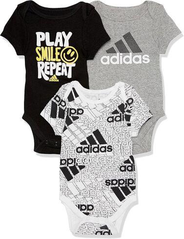 adidas baby-boys 3-pack Short Sleeve Bodyshirt Set in Saudi Arabia