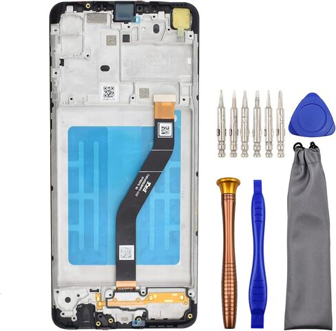 Complete Screen LCD Digitizer Touch Assembly Replacement for Samsung Galaxy A21 SM-A215U SM-A215U1 with Tool Kit and Screen Frame Installed Black 6.5" in Saudi Arabia