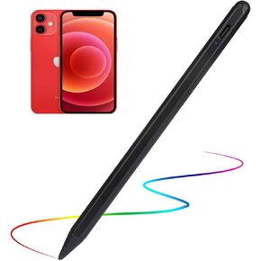 Stylus Pens for iPhone SE/12/X/9/8/7/13/14/15i Pencil, Evach Active Digital Pen High Sensitivity Pencil with 1.5mm Ultra Fine Tip Stylus Pen for iPhone SE/12/X/9/8/7/13/14/15i,Black