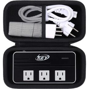 khanka Hard Carrying Case Replacement for Key Power 230-Watt Step Down 220V to 110V Voltage Converter/BESTEK Universal Travel Adapter 220V to 110V Voltage Converter, Case Only (Black)