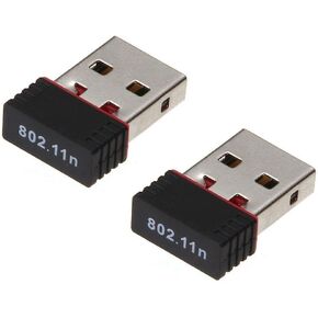 2 pcs Black 150Mbps USB and USB 2.0 WiFi Adapter Free Driver Wireless 802.11n Mini Wireless Compatible with IEEE 802.11n,IEEE 802.11g,IEEE 802.11b Standard 150M Network LAN Card Network Adapters