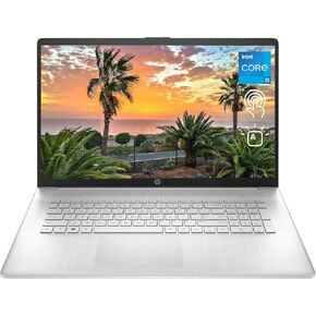 HP Newest 17t Laptop, 17.3" HD+ Touchscreen, Intel Core i5-1335U, 32GB RAM, 512GB SSD, Webcam, HDMI, Backlit KB, Wi-Fi 6, Windows 11 Home, Silver