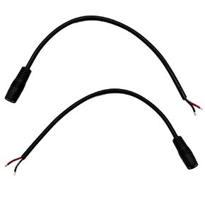 2Pcs DC Power Pigtail Cable 7.9mm x 5.5mm 8mm Female Wire Supply Adapter 16AWG 12V 24V DC to Bare Wire Open End Power Wire Supply Repair Cable Connector Pigtail for Solar Cell Laptop Power