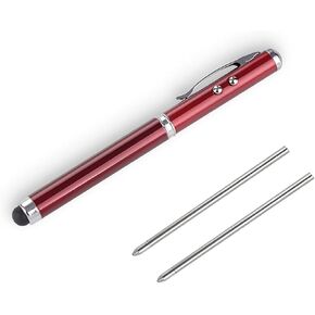 Metal Multi-Function Pen, Touch Screen Stylus, Flashlight with White Light, Infrared, Creative Christmas and Birthday Gifts (2 Silver)