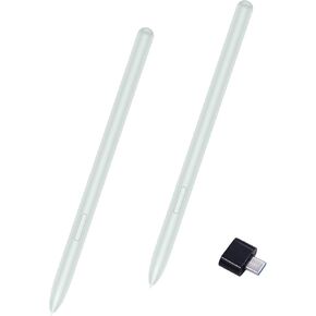 2 Pack Mystic Green Galaxy Tab S7 FE S Pen Replacement Stylus Pen for Samsung Galaxy Tab S7, Tab S7 FE SM-T730, SM-T733, SM-T736B Touch Pen Without Bluetooth Type-C Convertor