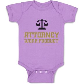 Baby Bodysuit Attorney Work Product Style C Funny Humor Cotton Boy & Girl Clothes Lavender Design Only 6 Months