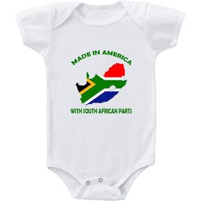 Speedy Pros Baby Bodysuit Made in America with South African Parts Boy & Girl Clothes White