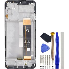 Full LCD Digitizer Touch Screen Assembly Replacement for Samsung Galaxy M23 SM-M236Bwith Screen Frame and Tool Kit Black 6.6"