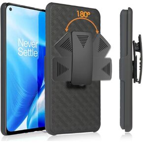 Rome Tech Holster Case with Belt Clip for OnePlus Nord N200 5G - DE2118 DE2117 - Slim Heavy Duty Rugged Phone Cover with Kickstand Compatible with OnePlus Nord N200 5G - Black Lines