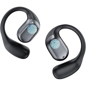 Open Ear Headphones, Open Ear Earbuds, Lightweight, Snug Fit, Digital Display Charging Case, Waterproof Wireless Bluetooth Headphones with Mic for Running, Cycling, Workout