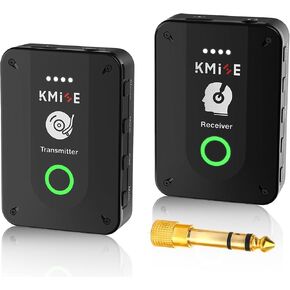 Wireless in-Ear Monitor System, Pro 2.4G Stereo/Mono Wireless IEM System with Transmitter and Receiver Automatic Pairing, for Studio, Band Rehearsal, Live Performance.