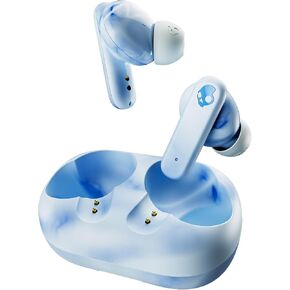 Skullcandy EcoBuds in-Ear Wireless Earbuds, 8 Hr Battery, Battery-Free Charging Case, Microphone, Works with iPhone Android and Bluetooth Devices - Glacier