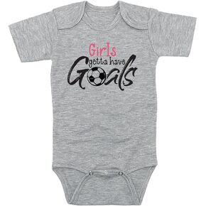 TeeNow - Girls/Guys gotta have Goals! - Soccer Sports Baby/Infant Bodysuit, Boy/Girl Unisex, Short Sleeve