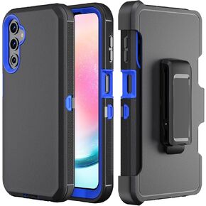 Phone Case for Samsung Galaxy A24 4G case,Heavy Duty Hard Shockproof Armor Protector Case Cover with Belt Clip Holster for Samsung A24 4G 2023 Phone Case (Navy Blue)