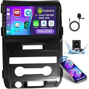 Hi-Fi 2+64G Android 13 Car Stereo Radio for Ford F-150 F150 2008-2014, 9'' HD Touch Screen with Wireless CarPlay Android Auto, AHD Backup Camera, Mirror Link, GPS, WiFi