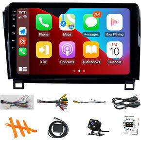 for Toyota Tundra Sequoia Radio 2007-2018 Car Stereo 9.7" IPS Touchscreen Carplay GPS Navigation Android Auto BT with Backup Camera 4+64GB FM Radio SCW (4GB RAM+64GB ROM)