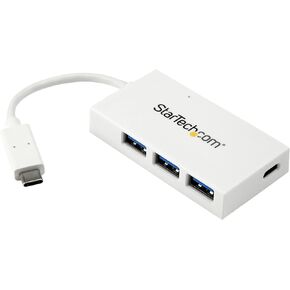 StarTech.com 4 منافذ USB C Hub مع 1x USB-C و3X USB-A منافذ (SuperSpeed ​​5Gbps) - ناقل USB مدعوم - محور محول USB 3.0 محمول/كمبيوتر محمول - USB 3.1 Gen 1/USB 3.2 Gen 1 Type-C Hub - أبيض (HB30C3A1CFBW)