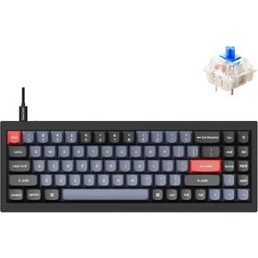 Keychron Q7 Wired Custom Mechanical Keyboard, 70% Layout QMK/VIA Programmable Macro with Hot-swappable Gateron G Pro Brown Switch Double Gasket Compatible with Mac Windows Linux (Black)
