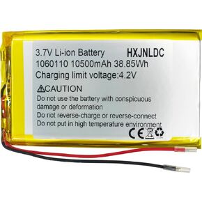 DC 3.7V 10500mah 1060110 Rechargeable Lithium Polymer Replacement Battery for DIY 3.7-5V Electronic Product, Mobile Energy Storage Power Supply.