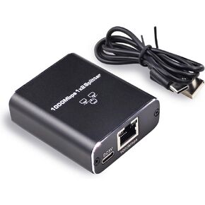 Ethernet Splitter 1 to 2 High Speed 1000Mbps, Gigabit Ethernet Splitter, Network Splitter with USB Power Cable, RJ45 Splitter for Cat5/5e/6/7/8 Cable, Support 2 Devices Working Simultaneously