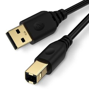 USB Printer Cable,6FT Scanner Cable Printer Cord,USB A to USB B Printer Cable USB2.0 Type B High Speed USB A to B MIDI Cable for HP,Canon,Brother,Computer,Laptop,Dell,Epson,Xerox,Samsung,Digital Piano