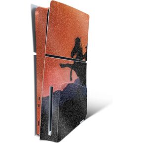 MightySkins Glossy Glitter Skin Compatible with Playstation 5 Slim Disk Edition Console Only - Bronco Sunset | Protective, Durable High-Gloss Glitter Finish | Easy to Apply | Made in The USA