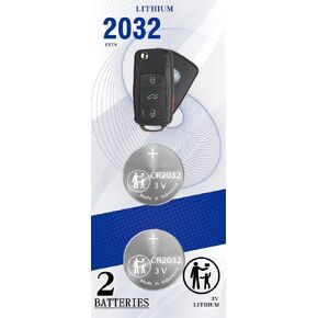 (2 Pack) CR2032 Remote Key Fob Battery Compatible with Volkswagen VW Flip Key Shell Case Cover 1998-2016 Beetle CC EOS Golf GTI Jetta Passat Touareg HLO 1J0 959 753 AM DC F S