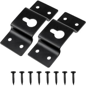 Wall Hanging Iron Hooks Hanging Panels Connectors and Mounting Screws Surround Stereo Speakers (Black) -2PCS