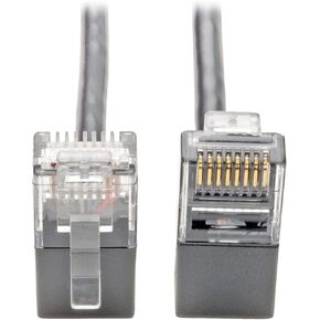 TRIPP LITE Cat6 Gigabit Patch Cable Snagless Right-Angle Utp Slim, 2', Gray (N201-SR2-GY)