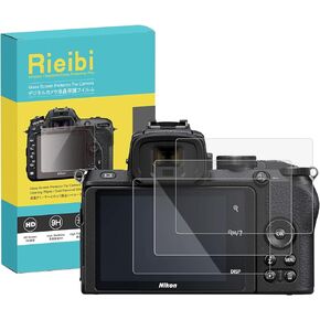 Rieibi (3 Packs) Screen Protector for Nikon Z50 Digital Camera, 0.33mm 9H Hardness Tempered Glass Film for Nikon Z 50 Anti-Fingerprint Anti-Scratch Ultra-clear