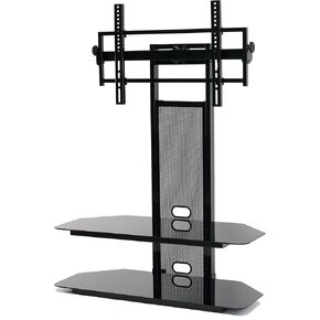 TransDeco TV Stand with Mount Audio Video Shelf, 85 Inch, Black