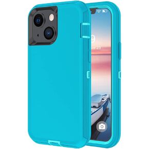 for iPhone 13 Mini Case with Belt-Clip Holster, Drop Proof Rugged Shockproof Military Grade Tough Phone Cover Heavy Duty (Black)