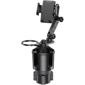Car Phone Holder Moun,Larget Cup 3 in 1| WOLNA|Car accessories|Auto Cell Phone Stand with Drink Expander|for SUV,Truck|Auto|Compatible with iPhone & Samsung and Other Android Smartphone|Improved model
