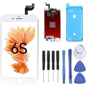 for iPhone 6S Display Replacement 4.7-inch 3D Touch LCD Digitizer Touchscreen Frame with Free Repair Kit Compatible with A1633, A1688, A1700 (White)