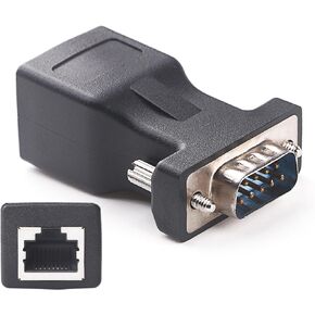 2PCS RJ45 to DB9 Adapter RS232 Serial Port COM to RJ45 Female Network Port Converter