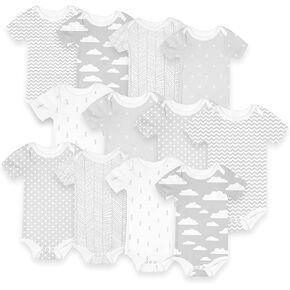 Short Sleeve Cotton Baby Bodysuits One Piece For Boys Girls 12 Pack 0-24 Month