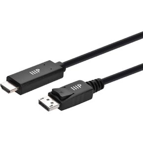 Monoprice DisplayPort 1.4 Cable to 8K HDMI - 8K@60Hz, Up to 32.4Gbps Bandwidth, 32AWG, 10 Feet, Black