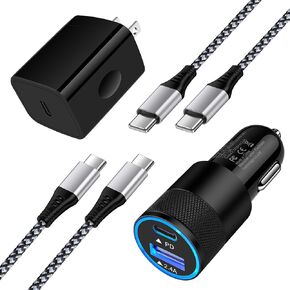 USB Fast Charging for Samsung Galaxy S24 Ultra/S24+/S23/S22 S21 S20 FE A25 A15 A14, Google Pixel 7 Pro 8 7A iPhone 15 Pro Phone Accessories USB Type C Wall Charger Car Phone Charger Adapter
