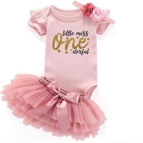Little Miss Onederful 1St Birthday Girl Outfit Tutu For Baby Girl First Birthday Outfits