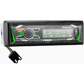 Plug & Play Tractor Radio for John Deere AM FM Bluetooth Streaming Colors Changing Display Direct Connect, Single Din, USBm AUX, 3.5mm Input.