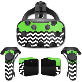 MightySkins Skin Compatible with HTC Vive Full Coverage - Lime Chevron | Protective, Durable, and Unique Vinyl Decal wrap Cover | Easy to Apply, Remove, and Change Styles | Made in The USA