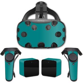 MightySkins Skin Compatible with HTC Vive Full Coverage - Solid Teal | Protective, Durable, and Unique Vinyl Decal wrap Cover | Easy to Apply, Remove, and Change Styles | Made in The USA